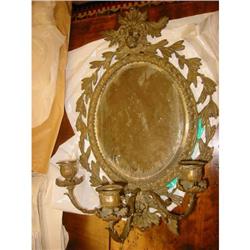 antique brass mirrored sconce with three #2219127