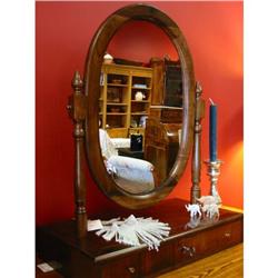 Walnut Gentlemans mirror on drawer. #2219128
