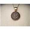Image 1 : 18K Pink Rose Gold Diamond Ruby Pendant #2219244