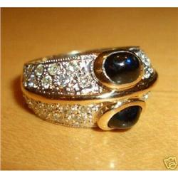 14K YG Diamond & Sapphire Ring #2219423