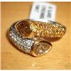 Image 1 : 18K Gold Cognac Diamond Bypass Ring #2219431