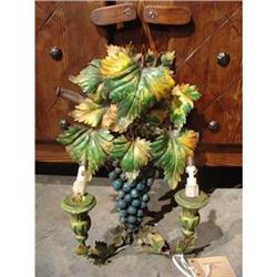 French Tole, 2 Arm Grape Cluster Sconce #2219599