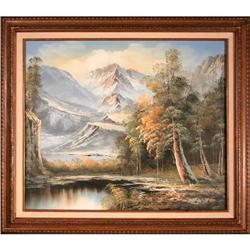 Snow Covered Mountains landscape painting #2233189