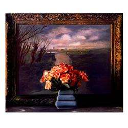 Schonzeit Roses with Dutch landscape, 1990 #2233449
