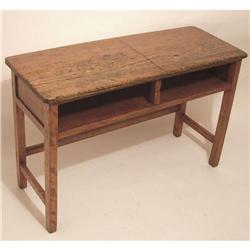 ANTIQUE WOOD SCHOOL DESK 1920 #2233490