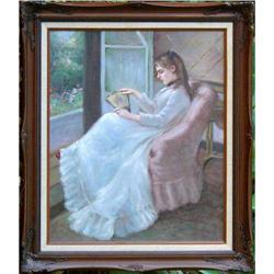 ORIG OIL PAINTING PORTRAIT OF A YOUNG LADY #2233497