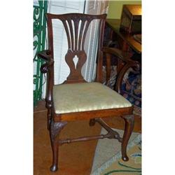 18th Century English  Armchair with Carved #2233643