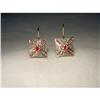 Image 1 : 18K Pink Gold Rose Cut Diamond Ruby Earrings #2233784