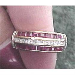 Channel set ruby diamond wedding band #2233840