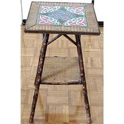 Victorian bamboo and tile topped side table #2233842