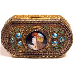 Antique French Figural enamel Sevres compact #2233885