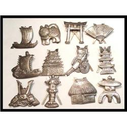 Vintage 12 sterling place card figural Holders #2233896