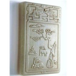 Chinese carved Celadon jade  Pendant #2233950