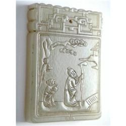 Chinese carved Celadon jade  Pendant #2233951