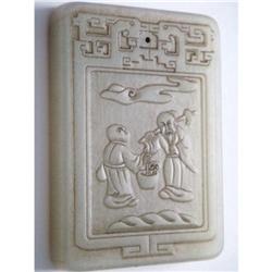 Chinese carved Celadon jade  Pendant #2233952