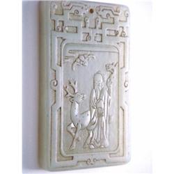 Chinese carved Celadon jade  Pendant #2233954