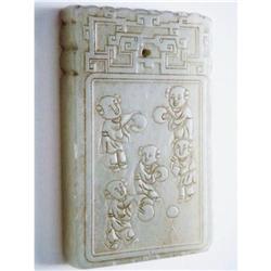 Chinese carved Celadon jade  Pendant #2233955