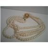 Image 1 : 4 strings Pearls Necklace with gold shutter #2234055