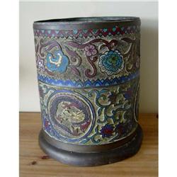 Meiji Japanese Champleve Enamel Bronze Planter #2234072