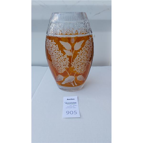 Cut Glass Vase Cat A