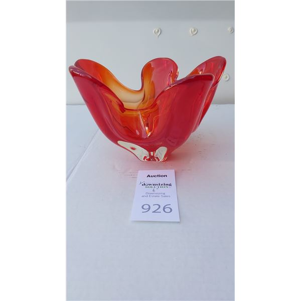 Red Glass Bowl Cat A