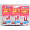 Image 1 : 3 PK CHILDRENS ADVIL BLUE RASBERRY FEVER + PAIN