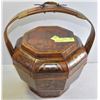 Image 1 : ANTIQUE WOODEN BASKET WITH INLAID DESIGN