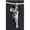 Image 1 : 14" STERLING SILVER NECKLACE WITH REVOLVER PENDANT