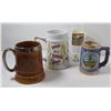 Image 1 : LOT OF 4 VARIOUS MUGS, STEINS, GLASS