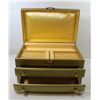 Image 1 : JEWELLERY BOX - GOLD COLOURED FABRIC 2 DRAWERS