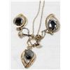 Image 1 : STERLING SILVER HEMATITE NECKLACE AND EAR RING SET