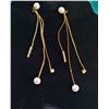 Image 1 : 12) GOLD TONE WITH PEARL &  CLEAR CRYSTAL