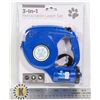 Image 1 : NEW 3 IN 1 RETRACTABLE LEASH SET (BLUE)