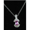 Image 1 : #353-PINK SAPPHIRE NECKLACE & PENDANT 18"