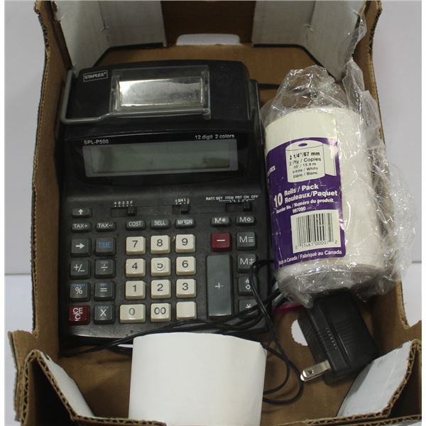 Sharp Adding Machine Paper STAPLES ELECTRIC ADDING MACHINE AND PAPER ROLLS