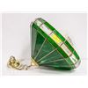 Image 1 : GREEN PENDANT LIGHT: LOOKS LIKE STAINED GLASS