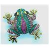 RHINESTONE FROG BROOCH