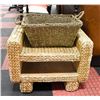 Image 1 : WICKER MULTI-PURPOSE BENCH/FOOT STOOL AND