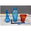 Image 1 : Art Glass Vases - Blue & Red