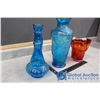 Image 2 : Art Glass Vases - Blue & Red