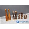 Image 1 : (4) Large Wooden Salt & Pepper Shaker Sets - 3 Pepper Grinders