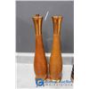 Image 2 : (4) Large Wooden Salt & Pepper Shaker Sets - 3 Pepper Grinders