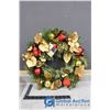 Image 1 : Red & Gold Decorated Christmas Wreath