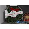 Image 2 : Lighted Holiday Wreath; Small Wreath; & (3) Large Christmas Balls