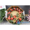 Image 3 : Lighted Holiday Wreath; Small Wreath; & (3) Large Christmas Balls