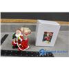 Image 7 : Set of (4) Glass Christmas Mugs; Santa Fruit Picks Holder & Wooden Cutting Board