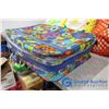 Image 4 : **Floral Suitcase & (3) Cushions w/Handmade Crochet Covers