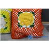 Image 6 : **Floral Suitcase & (3) Cushions w/Handmade Crochet Covers