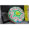 Image 8 : **Floral Suitcase & (3) Cushions w/Handmade Crochet Covers