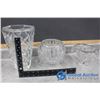 Image 2 : (3) Crystal Pieces - Large Vase & Home Decor